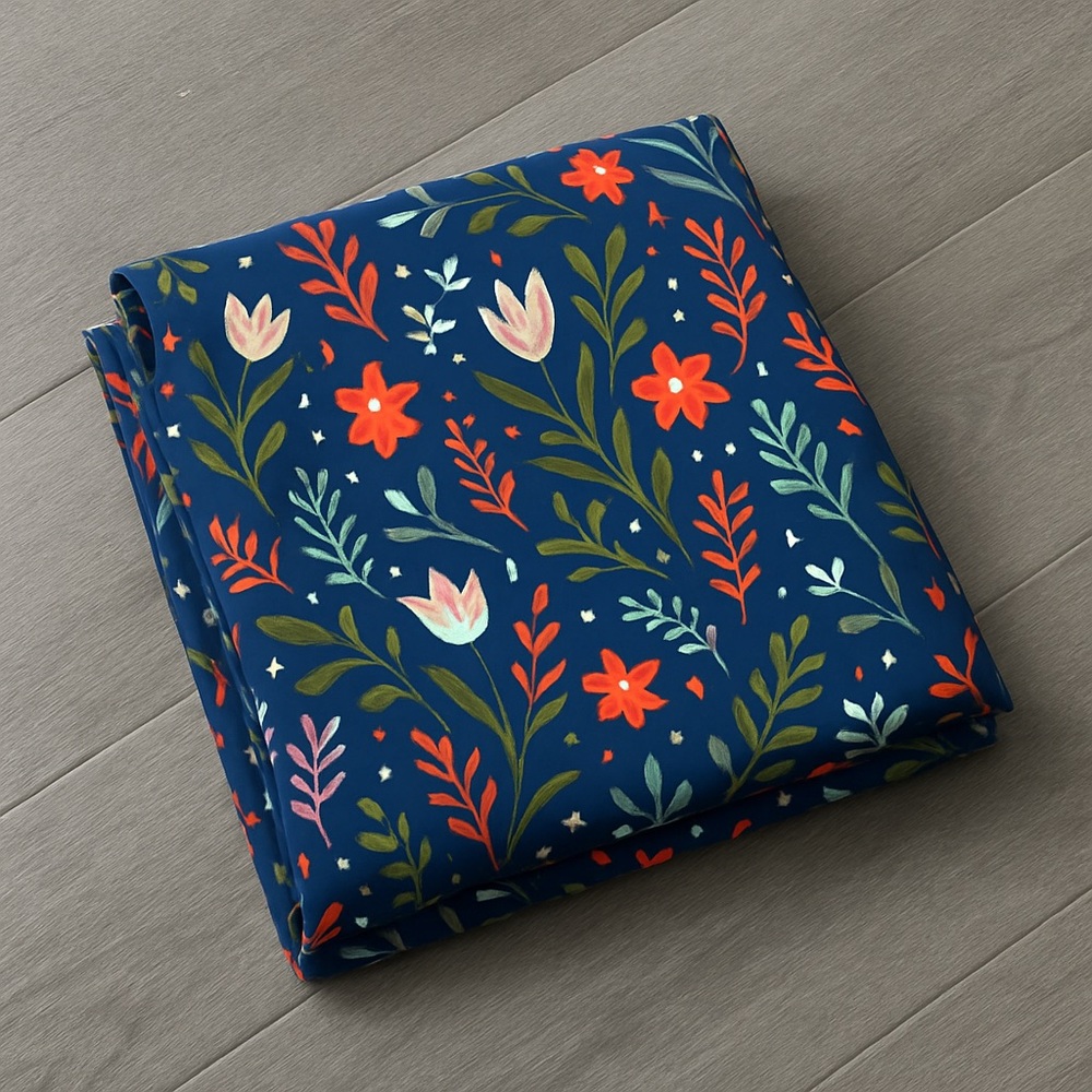 🌿 Pillowfort Floral Shower Curtain – Navy Botanical Print - Picture 3 of 3